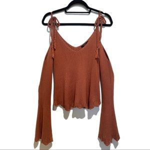 Never worn Forever21 pink off the shoulder sweater